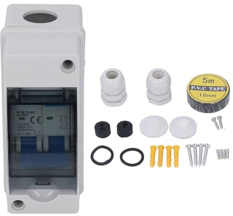 Interruttore Magnetotermico 40A DC Coperchio Protettivo Trasparente Interruttore Magnetotermico Miniaturizzato con Scatola di Distribuzione IP65 1000V