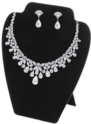 Necklace Display Bust,1 Pcs Velvet Necklace Display Stand,Jewellery Display Stand for Selling,Black Velvet Necklace Display for Sale,Necklace Stand Holder for Necklaces Earrings Jewellery