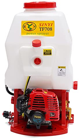 UHDUIG Pulverizador de Mochila a Gasolina 2 Tiempos, Alcance Ajustable, 2-8m con Motor de Inyección y Encendido CDI, Presión Ajustable, Ligero y Portátil para Granjas, Jardines y Parques