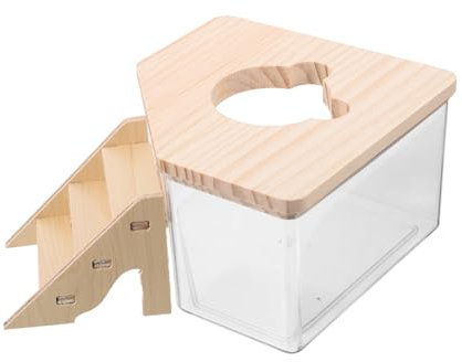 VILLFUL Hamster-sandkasten Mit Rampe Transparent Für Hamster Mäuse Kleine Chinchillas Und Andere Kleintiere Geeignet Komfortables Badeerlebnis