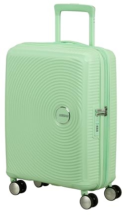 American Tourister Soundbox - Handgepäckkoffer 55 x 40 x 20/23 cm - Hartschalen-Kabinentrolley für EasyJet & die meisten Fluggesellschaften, erweiterbar, 35.5/41L, Grün (Pastel Green)
