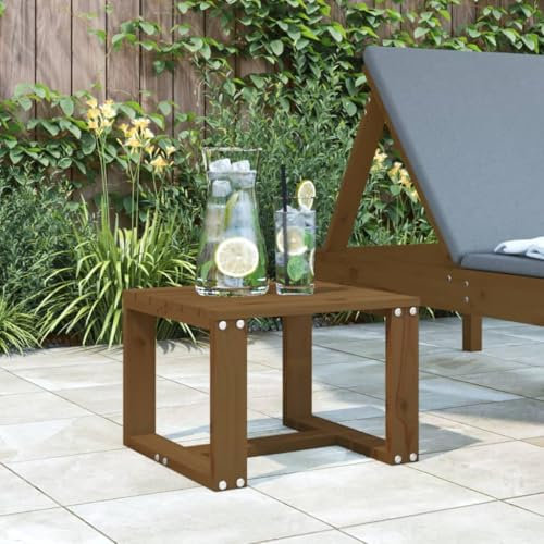 Xichuzi Garten-Beistelltisch Honigbraun 40x38x28,5 cm Massivholz Kiefer, Gartentisch, Terrassentisch, Esstisch Garten, Balkontisch, Gartenesstisch, Gartenmöbel, Partytisch - 825082