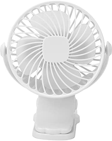 Mini sur Le Ventilateur 720 Degrés Rotation, USB Battery Powered 3 Gears Desk Fan, Matériau ABS pour Le Dortoir de Bureau avec Un Flux d'air Uniforme (White)