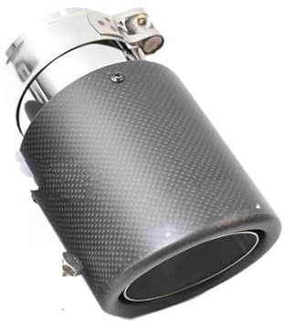 SQOFJGIGN Terminale di Scarico 1 PC Nero Opaco Silenziatore Universale in Acciaio Inox Tubo Finale Auto Tubo di Scarico Punta di Scarico Taglio Taglio Tubo di Scarico Auto(67-101mm)