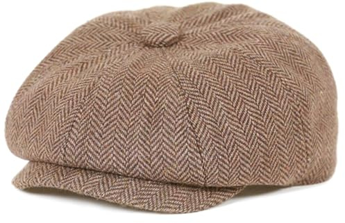 MCWTH Vintage Newsboy Caps für Kleinkinder, Jungen, Tweed Flat Pageboy Baskenmütze Kinder 2-8 Jahre alt, braun, 2-3 Jahre