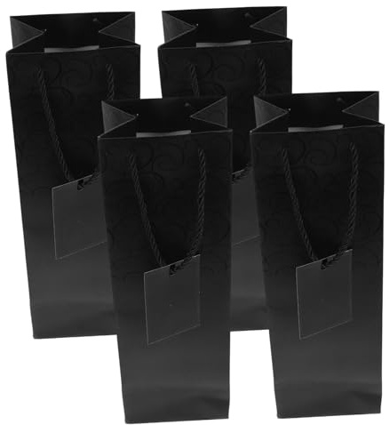 SOIMISS 4stücke Weintasche aus Papier mit Henkel Wiederverwendbar für Partys Geschenke oder Einkauf Robust und Langlebig für Weinflaschen