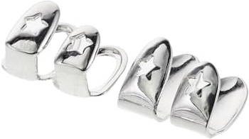 Yardwe Cosplay Zahnschmuck aus Kupfer in Silber mit Komfortablem Sitz und Instant Visuellem Effekt für Thematische Treffen im Hip Hop Stil