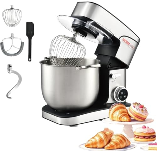 Swiss line® Robot Pâtissier Professionnel 3500W – Bol Inox 20L XXXXL – 12 Vitesses avec Écran LED Tactile & Minuteur – Pétrin Planétaire avec Crochet, Fouet, Batteur & Couvercle Anti-éclaboussures