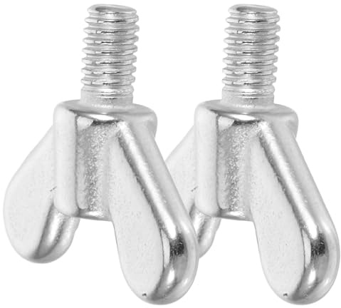 YARNOW Bulloni a Farfalla in Acciaio Inox M6x10mm Set da 2, Dadi Fissi per Pennoni e Ferramenta Mobili, Viti a Torsione Manuale Resistenti alla Corrosione per Giardino e Arredi
