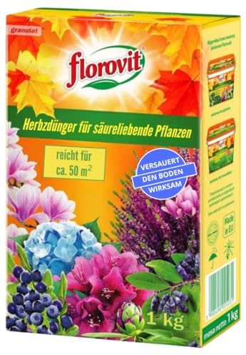 Concime Autunno Piante Acidofile 1kg - Fertilizzante NPK Poca Azoto Abbassa pH