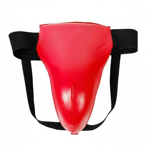 LOVIVER Men Paraprotezione Inguinale Coppa Protettiva Cintura Elastica Materiale Traspirante Forma Anatomica per Allenamento Intenso Adatto per Sport da Combattimento Palestra Sparring , Rosso , L