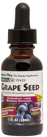 NaturesPlus Herbal Actives Grape Seed 25 mg Liquid Suspension - Vegan Drops, 1 fl oz - Vegetarian, Gluten-Free - 30 Servings