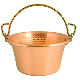Lar Cacerola de cobre marca mango arqueado D. 22 cm olla Polenta