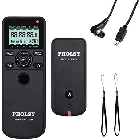 PHOLSY Télécommande Caméra Déclenchement sans Fil Intervallomètre Minuteur avec HDR pour Nikon Z5 Z8 Z9 Z7-II Z6 Z6-II D750 D780 D7500 D7200 D5600 D5500 P7700 P7800 P950 D4 D5 D6 D800 D850 D810 D700