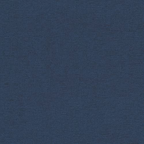 Rasch 449860 - Carta da parati in tessuto non tessuto, tinta unita, colore: blu intenso, 10,05 m x 53 cm (L x P)