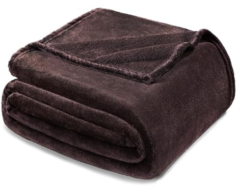 Exclusivo Mezcla mjuk fleecefilt king size för säng, kaffe