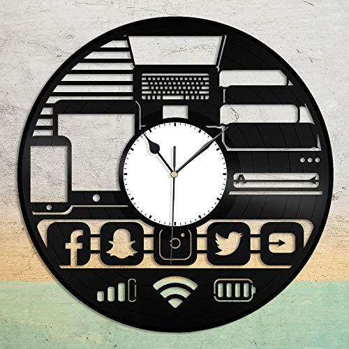 XDG Geek Gadget Vinyle Horloge Murale Record Unique Design Maison et Chambre d'enfants Décoration Vintage Design Bureau Bar Chambre Décor À La Maison
