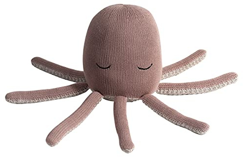 Kindsgut Kuscheltier Oktopus gestrickt, 100% Baumwolle | Stofftier ab Geburt, zertifizierte Baumwolle, Polyesterfüllung, weiche Strickstruktur, Unisex, Kinderzimmer, Geschenk