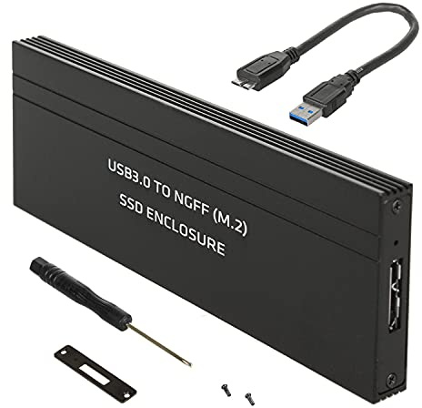 Maclean MCE582 - Carcasa para Disco Duro Externo SSD M.2 SDD NGFF de hasta 5 Gbps, Carcasa Externa SSD 2230/2242/2260/2280 mm, Adaptador Compatible con UASP Plug & Play