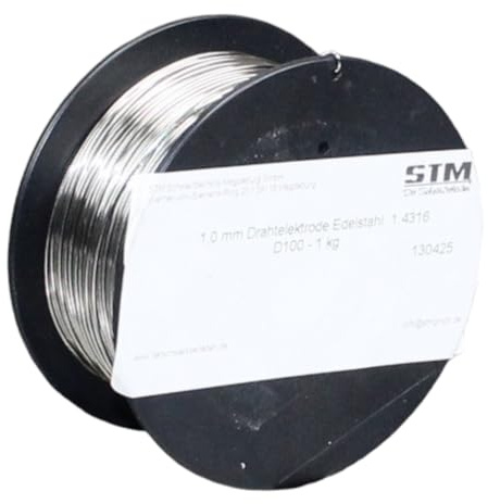 Edelstahl Schweißdraht VA V2A 308L 1.4316 1,0mm 0,5-15kg MIG MAG Niro Inox STM (D100, 1 Kg)