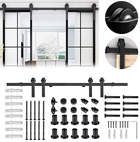 XMTECH Kit de ferrures pour porte coulissante - Système de ferrures pour portes coulissantes (366 cm)