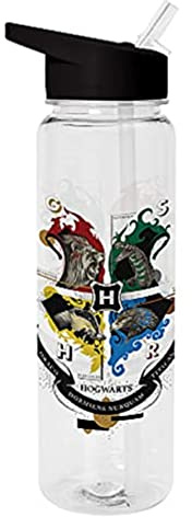 HARRY POTTER Hogwarts-Wappen Klare Plastik-Wasserflasche 700ml - Offizielles Lizenzprodukt