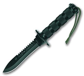 Aitor Cuchillo Supervivencia Jungle King II negro JKII negro, hoja MoVa de 13,5 cm. grosor 4 mm. funda poliamida