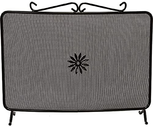 Funkenschutz aus Schmiedeeisen, gebogen, 60 x 45 cm