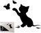 Pegatinas Coche Exterior, Divertida de la Mariposa del Gato de la Etiqueta engomada Linda del Coche de Dibujos Animados Etiqueta Decorativa del Coche de la Etiqueta engomada (negro)