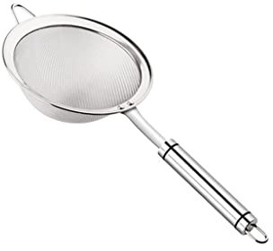 arzarf Espumadera Espumadera de Cocina, colador de Acero Inoxidable, colador Profesional de Malla extrafina y colador de Malla Fina con Mango Resistente Espumadera para Cocinar (Size : X-Large)