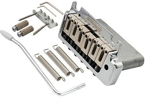 Wilkinson WOV08 52,5mm 2-Point Tremolo Bridge Steg Brücke für American Standard oder Professional Fender Strat E-Gitarre, Chrom