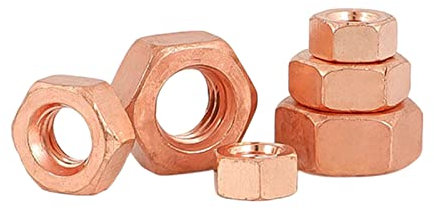 Kupfermutter-Schraubkappe, rote Kupfer-Sechskantmutter, M4 (5 Stück), Einheitsgröße