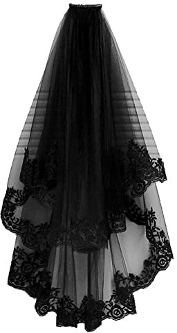 URFEDA Brautschleier, Schleier kurz Spitze Braut Tüll Elegante Braut Tüll mit Kamm Hochzeitsschleier Hochzeit Kurzer Schleier für JGA Junggesellinnenabschied Hochzeit Zubehör Schleier