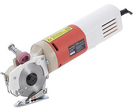 KATSU Ciseaux Électrique Tissu Coupe-Tissu, Épaisseur de Coupe Maximale 22mm, Diamètre Lame 65mm, pour Textile Cuir Tapis Papier Caoutchouc, avec Lame Supplémentaire 103911