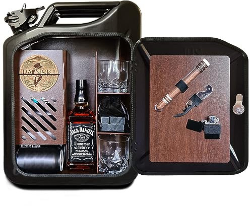 RIDAEX Minibar, kreatives Geschenk, Whiskey-Bar-Schrank-Set, Weihnacht-sgeschenk, Dosen-Bar-Set (schwarz, rot, grün), Überraschungsgeschenk,Black