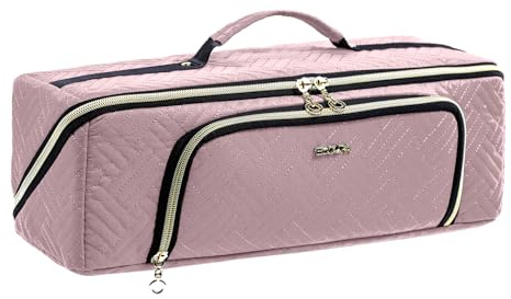 Maleta grande para herramientas para el cabello con bolsillo resistente al calor para planchas planas, plancha de pelo, compatible con plancha de pelo Remington, accesorios de viaje para secador de