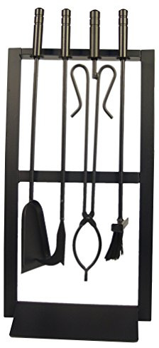 IMEX EL ZORRO, 12005-N - JUEGO CHIMENEA RECTANGULAR 4 PIEZAS (NEG