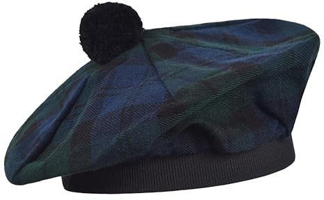 Kilt Emporium: Scottish Tam Hat - Traditional Tam O Shanter Hat Men Caps with Pompom - Classic Scottish Caps for Men