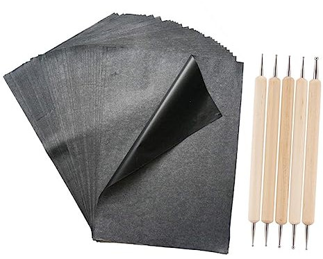 STOBOK 100 Blatt A4 Graphit-Kohle-transferpapier – Perfekt Für Kunstprojekte Und Holzbrandmalerei Vereinfacht Das Basteln Und Zeichnen Einfach Zu Verwenden