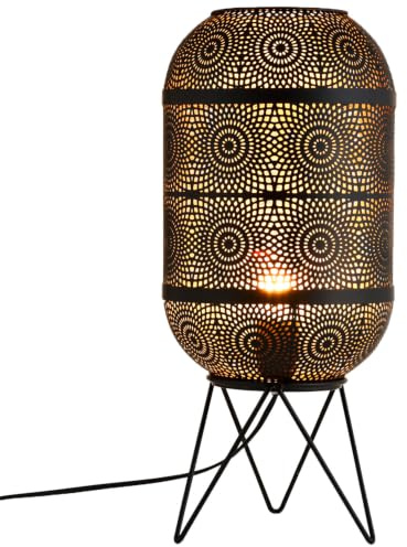 Orientalische Tischlampe Sankos modern aus Metall in Schwarz 45 cm