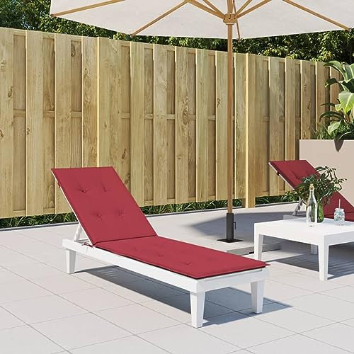 LAPOOH Liegestuhl-Auflage Weinrot (75+105) x50x3 cm, Hollywoodschaukel Auflage, Sonnenliege Auflage, Gartenliege Auflage, Liegenauflage, Deckchair Auflagen