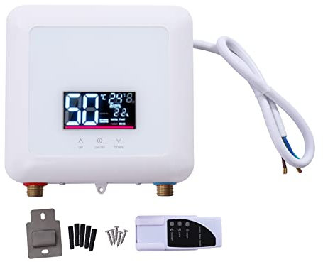 7500 W elektrischer Durchlauferhitzer, sofortiger Mini-Durchlauferhitzer, Tankless 30 – 55 ℃ LED, Touch-Steuerung, 22,5 x 21 x 7,5 cm, für Küche, Bars, Einkaufszentren, Arztpraxen, Waschbecken,