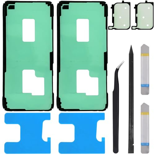 ZHUROUPU Baksidesskydd, självhäftande klistermärke för Samsung Galaxy S20 Plus G986 6,7 tum 2020, utbytesbatterilucka vattentätt lim med batterilim och kameralim (2 st)