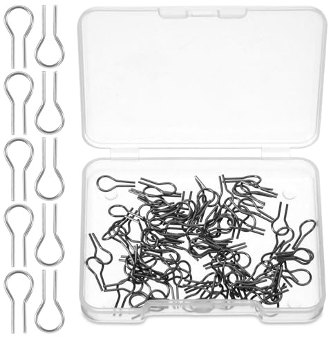 Ptwola 100 Pcs High Temperature Kiln Nichrome Wire Jump Rings R Shaped Hanger Hooks Resistance Fire Burning Needle for Ceramic Bead Ornaments Porcelain Stoneware Glass Fusing Hobbyists DIY Pendant