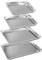 Baking Tray Set of 4, Stainless Steel Oven Tray Sets, Rimmed Pan Baking Sets, for Baking Cooking, Healthy & Non Toxic, Easy Clean & Dishwasher Safe (Large Size)