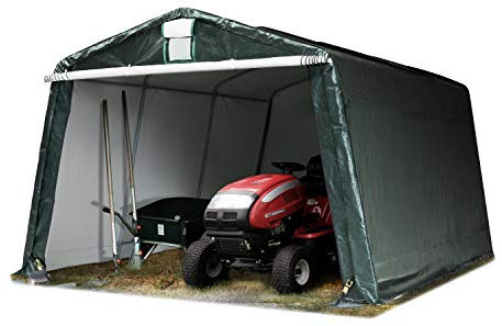 TOOLPORT Garagenzelt Carport 3,3 x 4,7 m Dunkelgrün – Weidezelt & Unterstand – PE-Plane 450 N, robuste Stahlrohrkonstruktion, wetterfester Schutz für Auto, Garten & Maschinen