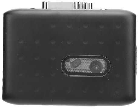 Magnétophone Portable, Lecteur USB C, Convertisseur de Cassette vers MP3 avec Prise Casque, Microphone intégré, Enregistrement inversé sur Bande, Noir