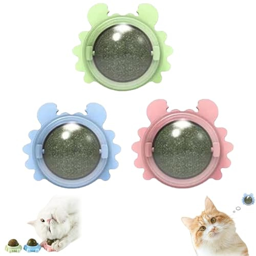 Generisch Plothuge Katzenminze-Wandball, süßer essbarer Bio-Ball aus Katzenminze, Katzenminze-Bälle zum Ankleben an der Wand, essbarer Ball zum Zähneputzen mit Katzenminze
