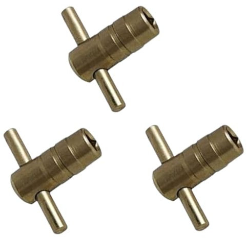 T Bar Radiator Key T-bar Type Heavy Duty Solid Brass Bleed Key for Efficient Air Release & HVAC System Servicing 3 Pack