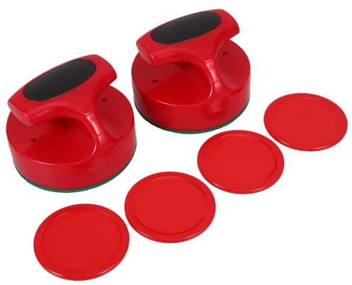 HOOTNEE Eishockey Puck Satz Für Tischhockey Ersatzteile Abs Kunststoff Rot 64mm Pucks 94mm Schieber Mit Filz Freizeitspieler